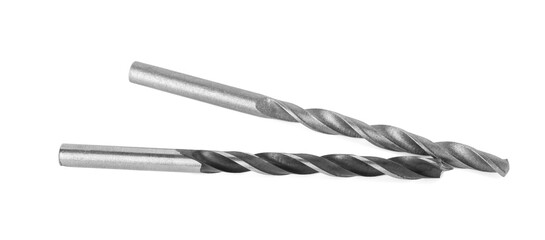 Two new drill bits isolated on white