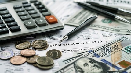 Fototapeta premium 1099Misc Miscellaneous Income Tax Form With Money Made Through Royalties : Generative AI