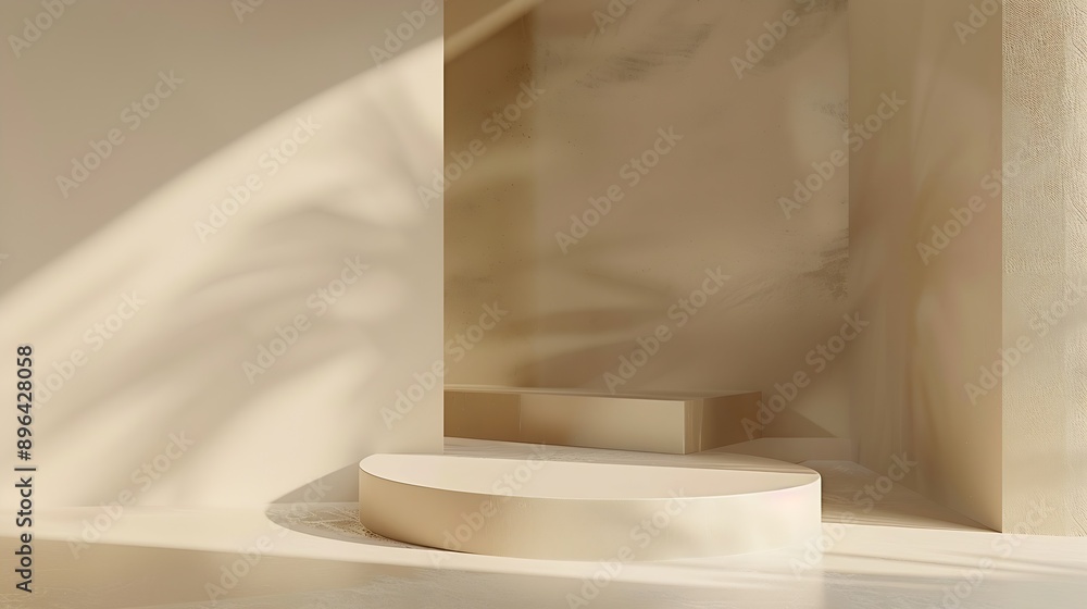 Poster geometric minimal scene design for cosmetic or product display podium 3d render : generative ai