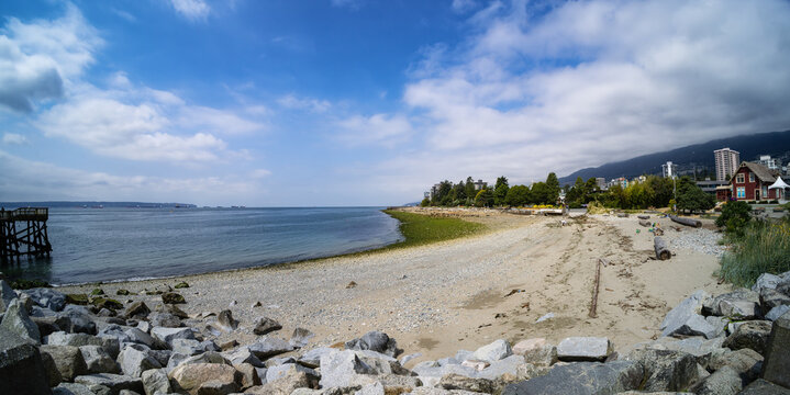 Beach and Quay at Ambleside Park, West Vancouver, BC, Canada