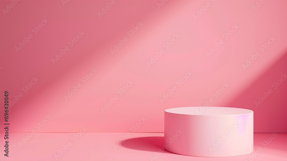 Poster abstract empty podium of cylinder shape on pastel background for product 3d rendering minimal concep