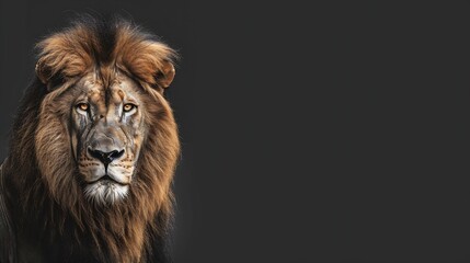 lion with golden hair looking front : Generative AI