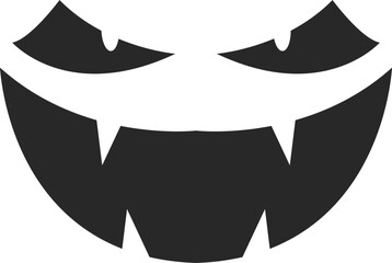 Halloween face icon set. Spooky pumpkin smile on white background. Design for the holiday Halloween. Vector illustration.
