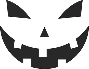 Halloween face icon set. Spooky pumpkin smile on white background. Design for the holiday Halloween. Vector illustration.
