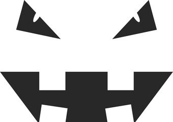 Halloween face icon set. Spooky pumpkin smile on white background. Design for the holiday Halloween. Vector illustration.
