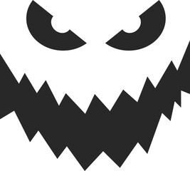 Halloween face icon set. Spooky pumpkin smile on white background. Design for the holiday Halloween. Vector illustration.
