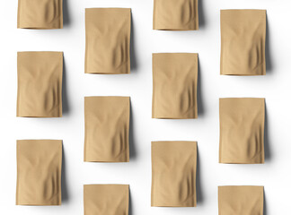 3D render of a generic paper doypack with zipper on a transparent background
