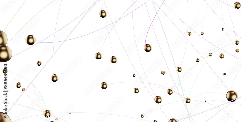 Aufkleber falling cyber particles. big data stream. 3d