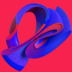 3D ABSTRACT MODERN SCULPTURE ON ISOLATED BACKGROUND