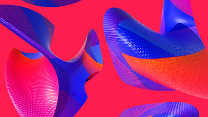 3D ABSTRACT MODERN SCULPTURE ON ISOLATED BACKGROUND