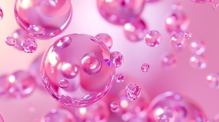 3D render animation motion design presentation background wallpaper metasphere Pink purple abstract meta sphere liquid shape moving deformation transition to meta balls bubbles drops p : Generative AI