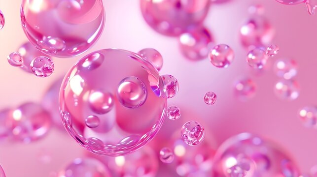 3D render animation motion design presentation background wallpaper metasphere Pink purple abstract meta sphere liquid shape moving deformation transition to meta balls bubbles drops p : Generative AI