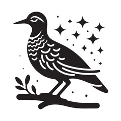 Fototapeta premium minimalist black silhouette of a bird in mid-flight with wings outstretched