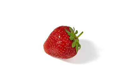 Ripe juicy strawberry isolated on white background
