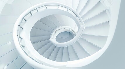 Fototapeta premium Low angle view of modern spiral staircase : Generative AI