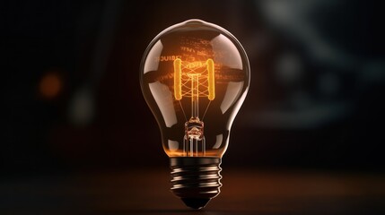 Glowing Light Bulb with a Message Inside