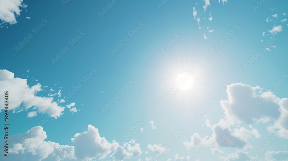 Aufkleber sky is blue and clear with no clouds The sun is shining brightly making the sky look even brighter Scene is peaceful and serene as if the world is taking a break from the hustle : Generative AI