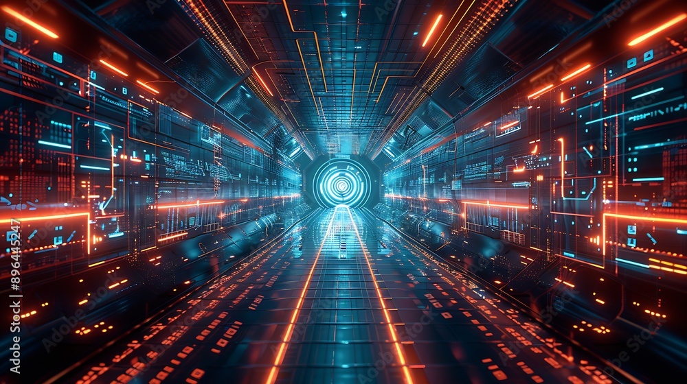 Aufkleber hi-tech cell telecom picture business big perspective diagram center compostion : generative ai