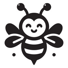 A cute bee silhouette vector design