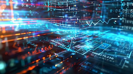 Image of mathematical equations and data processing over server room Global technology computing and digital interface concept digitally generated image : Generative AI