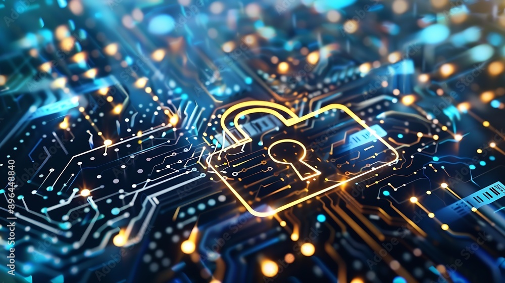 Aufkleber Cybersecurity for Business in the Digital Age Tech Security Online Privacy Smart Security Software Global Network Protection Digital Business Security Financial Data Security : Generative AI