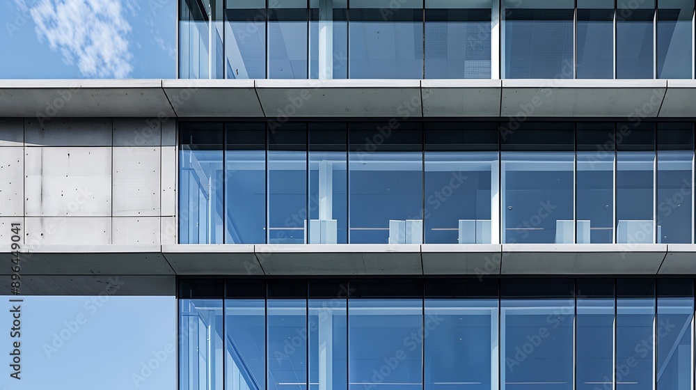 Poster Details of modern office building Architecture detail Facade design Building exterior fragment : Generative AI