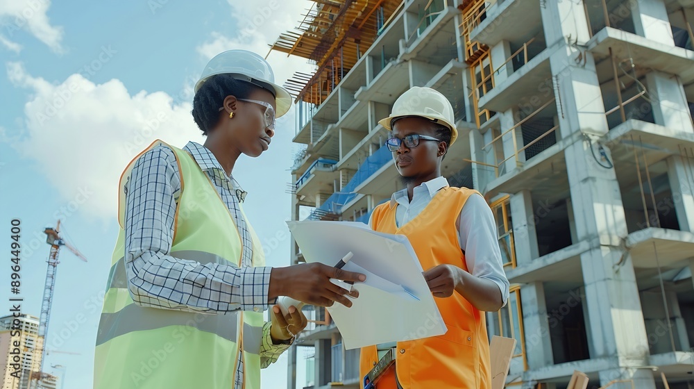 Aufkleber engineering construction site and team outdoor for building project planning and architecture black 