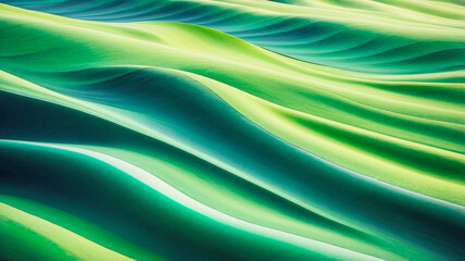 Obraz premium Refreshing abstract artwork with fluid lines in shades of green and blue, creating a vibrant and invigorating visual effect, perfect for contemporary and modern interior designs
