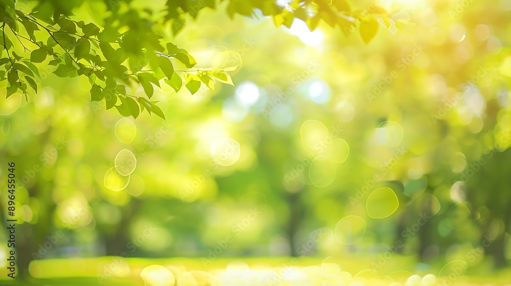Aufkleber nature background display over blur green tree garden blur park nature outdoor bokeh light backgroun
