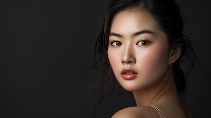 Fototapeta premium Beauty portraits of beautiful young Asian woman : Generative AI