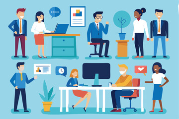 Obraz premium office-business-people-collection bundle