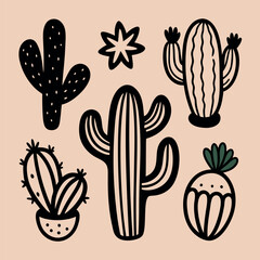 Cute cactus cartoon isolated on white background