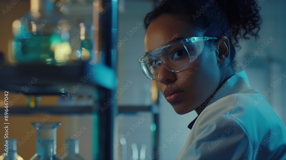 Fototapete female scientists in the laboratory and dedication but also a reminder of the importance of diversity and representation in shaping the future of science and technology : Generative AI