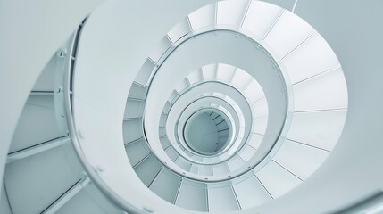 Fototapeta premium Low angle view of modern spiral staircase : Generative AI