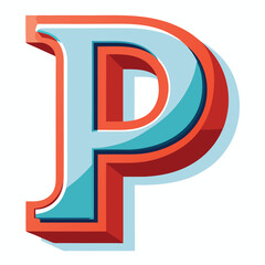 3D Classic Groovy Retro Letter Alphabet