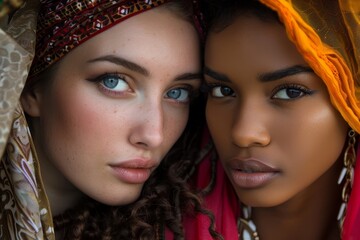 Obraz premium Diverse beauty Caucasian African Asian and Indian women of various ethnicities