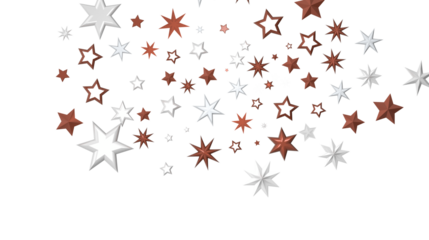 Galactic Christmas Descent: Enthralling 3D Illustration of Falling Holiday Stars from the Cosmos