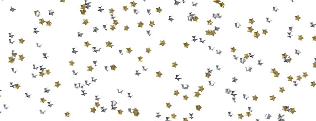 Starstruck Spectacle: 3D Illustration Transports You to a Gold Stars Shower