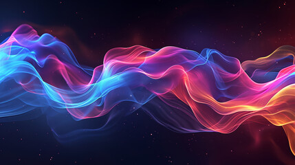 Obraz premium Abstract colorful flowing waves of light, digital
