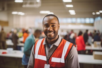 Fototapeta premium Portrait of a male volunteering working at community center