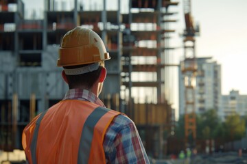 Civil engineer looking at a construction site