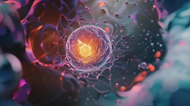 A highresolution image of the nucleolus a prominent structure inside the ovum that plays a vital role in protein synthesis.