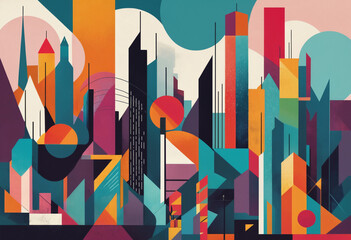 abstract background with colorful lines