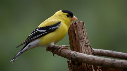 Obraz premium Perched goldfinch bird