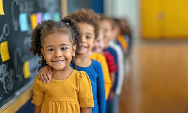Crian&ccedil;as animadas e cheias de energia retornam &agrave;s aulas, prontas para aprender e crescer