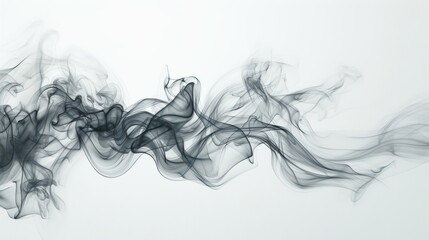 Abstract smoke on white background, ethereal and flowing shapes. Artistic and atmospheric concept
