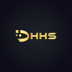 HHS logo. H H S design. White HHS letter. HHS, H H S letter logo design. H H S letter logo design in GOLD, GOLDEN LOGO, THREE, style. letter logo set in one artboard. H H S letter logo vector design.