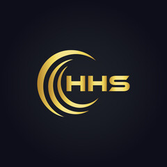 HHS logo. H H S design. White HHS letter. HHS, H H S letter logo design. H H S letter logo design in GOLD, GOLDEN LOGO, THREE, style. letter logo set in one artboard. H H S letter logo vector design.