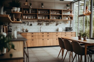 Interior of a nordic style kitchen
