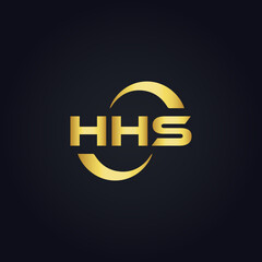 HHS logo. H H S design. White HHS letter. HHS, H H S letter logo design. H H S letter logo design in GOLD, GOLDEN LOGO, THREE, style. letter logo set in one artboard. H H S letter logo vector design.